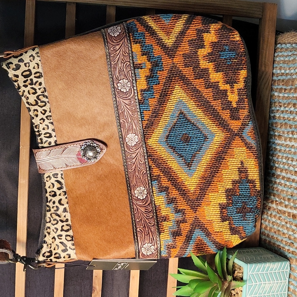 Ohana Hand Tooled Shoulder Bag.